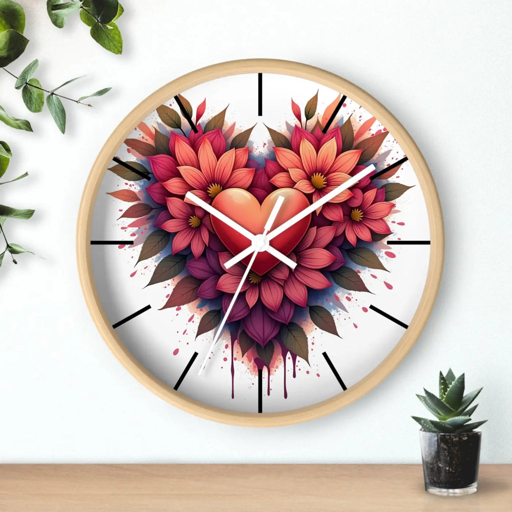 Chic Wall Clock – Vibrant Blooms Living Space - Dipaliz
