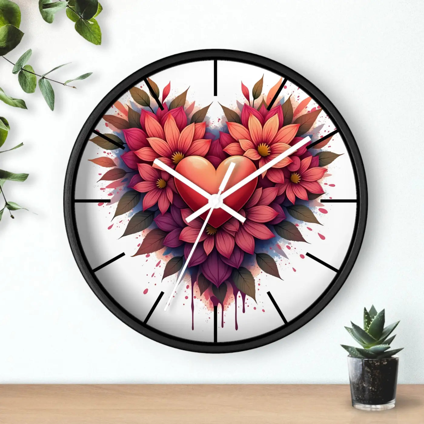 Chic Wall Clock – Vibrant Blooms Living Space - Dipaliz