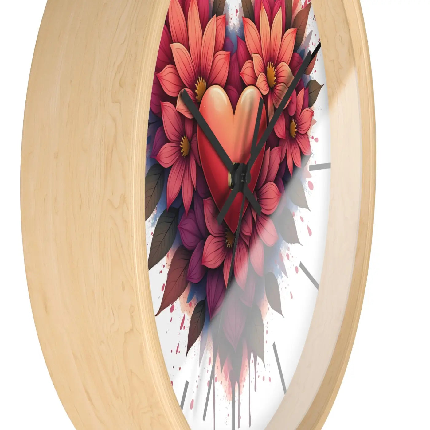 Chic Wall Clock – Vibrant Blooms Living Space - Dipaliz