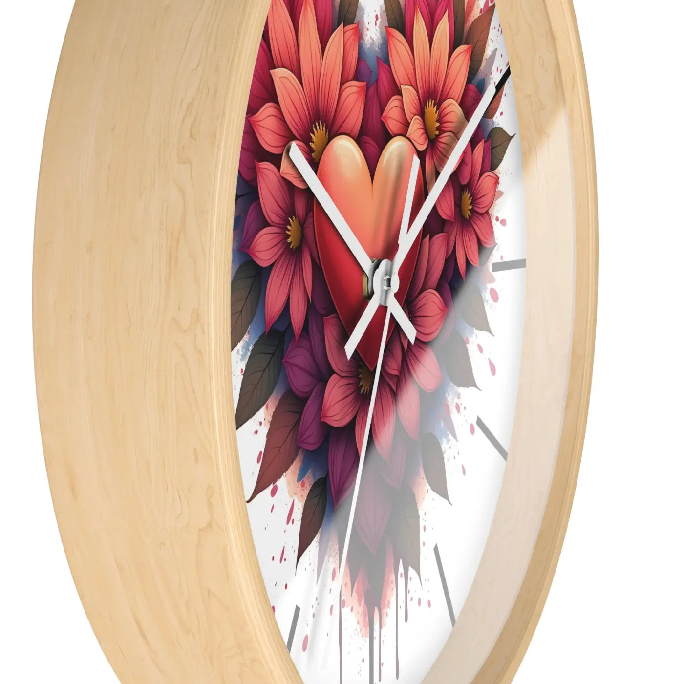 Chic Wall Clock – Vibrant Blooms Living Space - Dipaliz