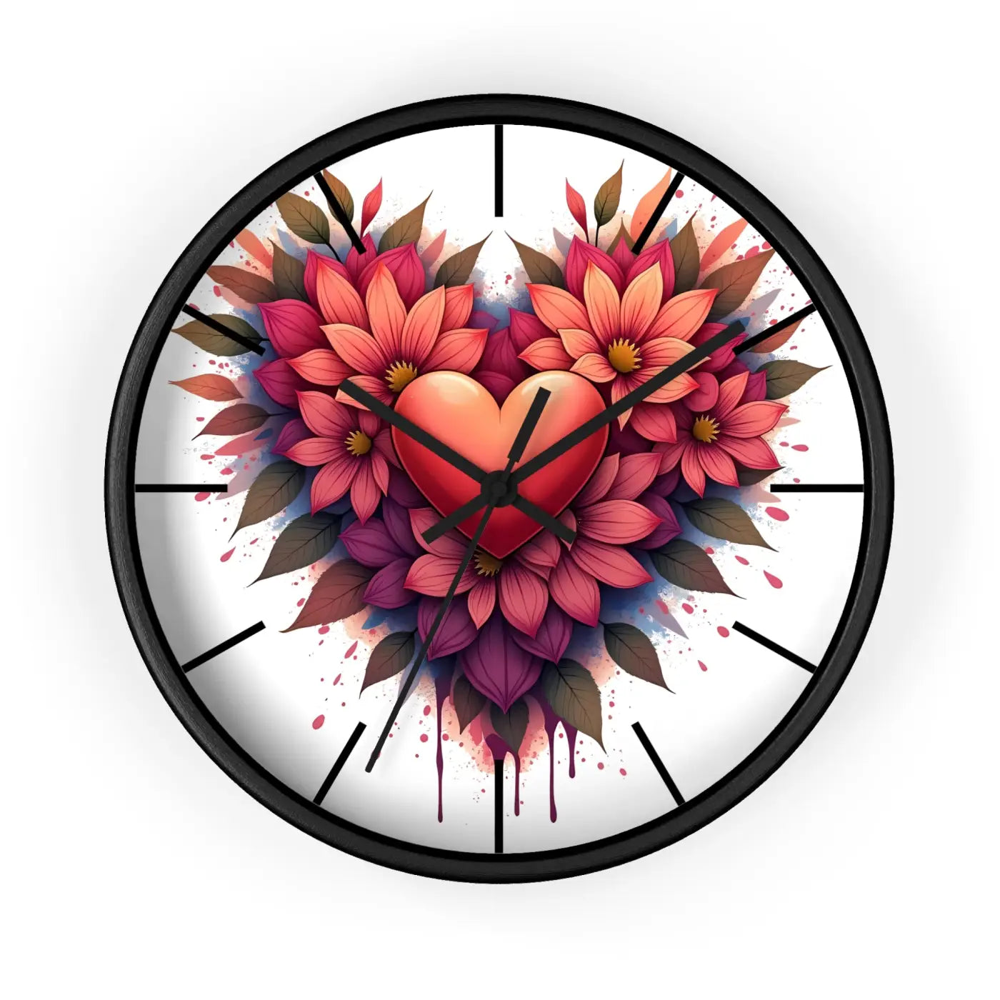 Chic Wall Clock – Vibrant Blooms Living Space - Dipaliz