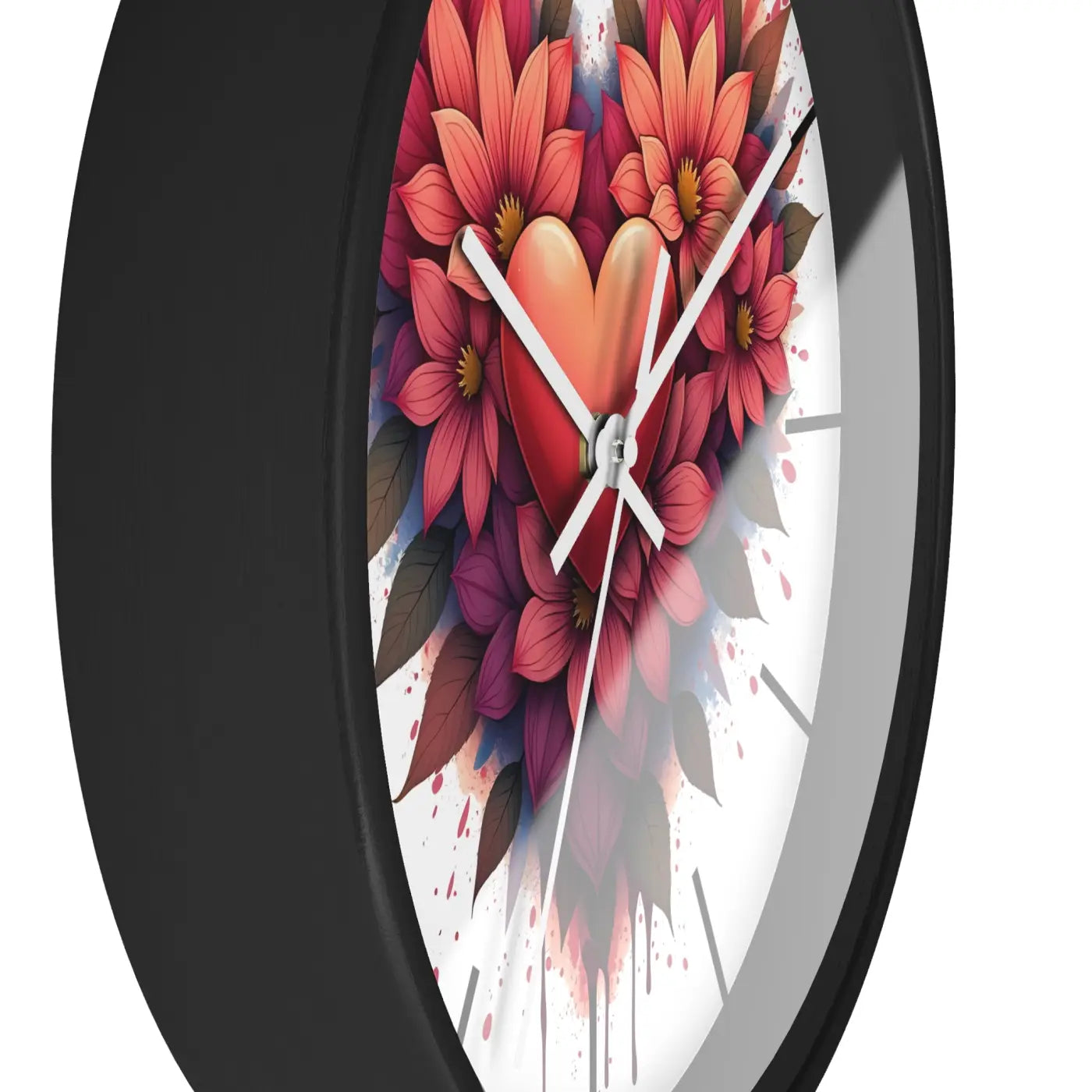 Chic Wall Clock – Vibrant Blooms Living Space - Dipaliz