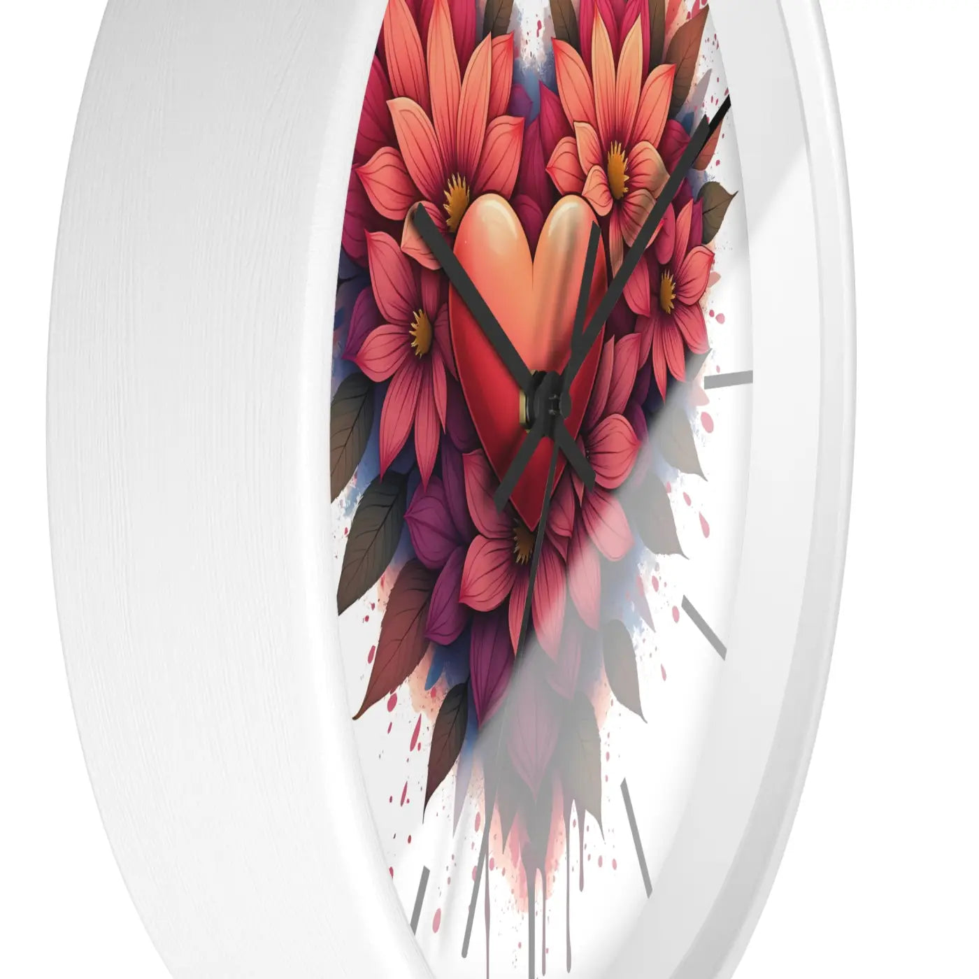 Chic Wall Clock – Vibrant Blooms Living Space - Dipaliz