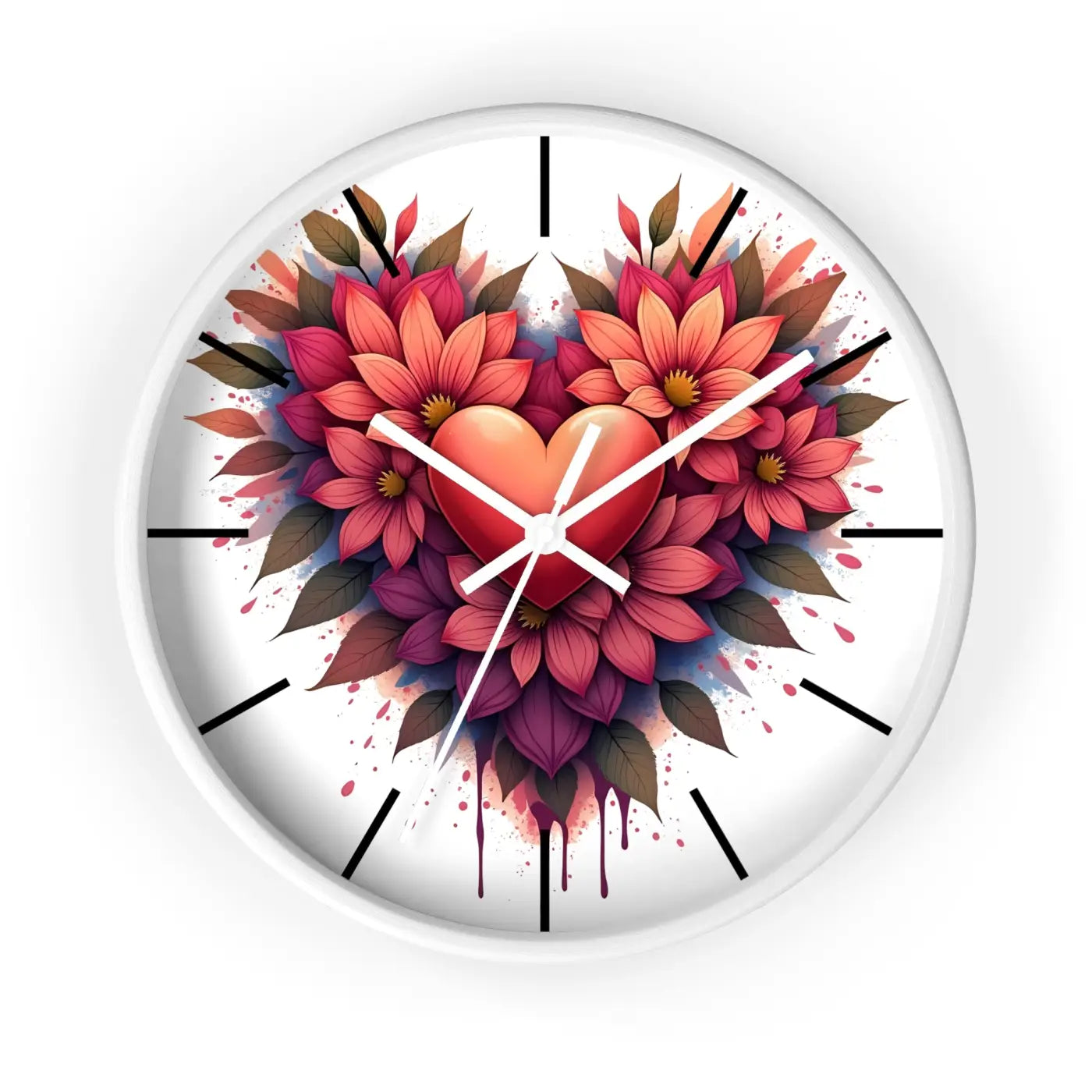 Chic Wall Clock – Vibrant Blooms Living Space - Dipaliz