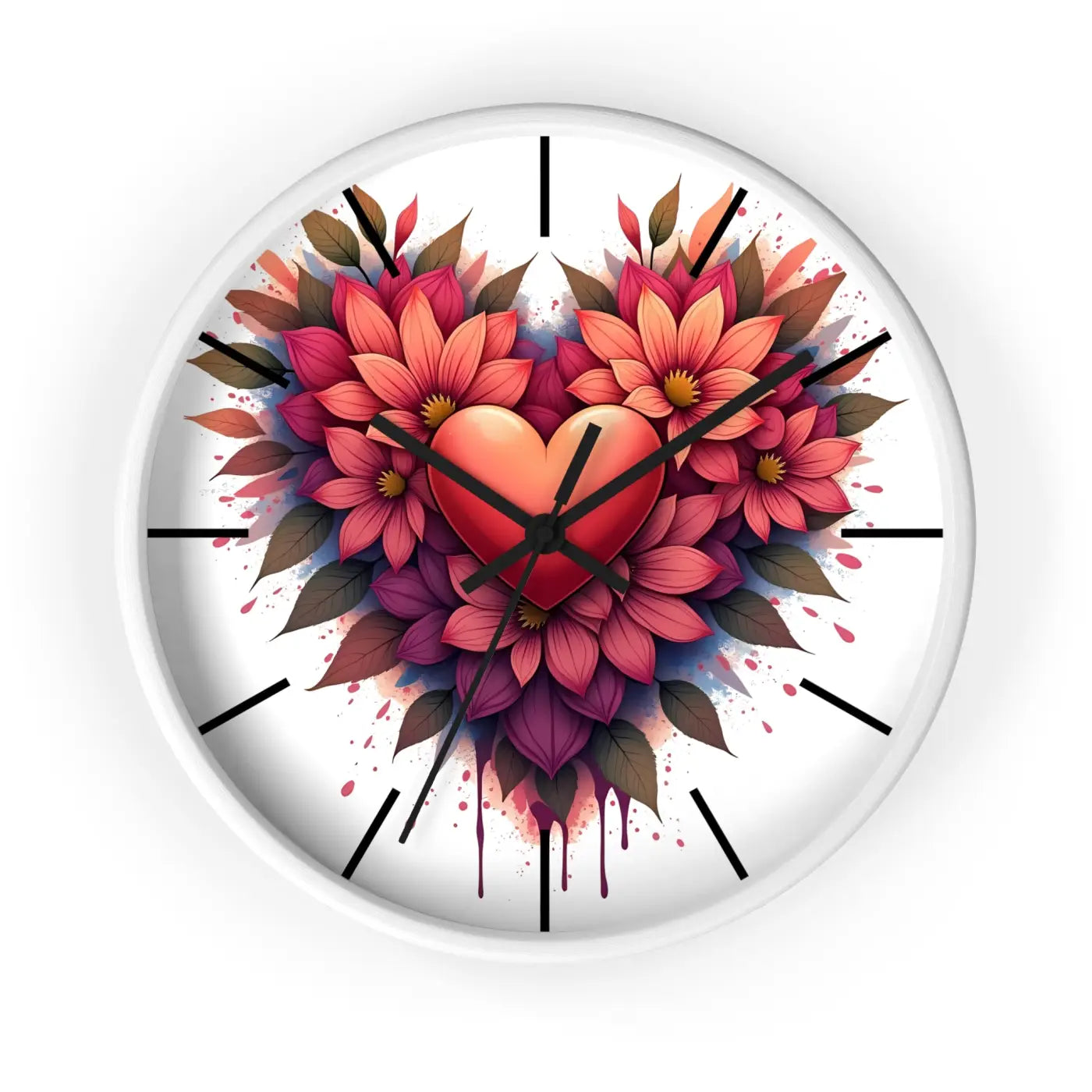 Chic Wall Clock – Vibrant Blooms Living Space - Dipaliz