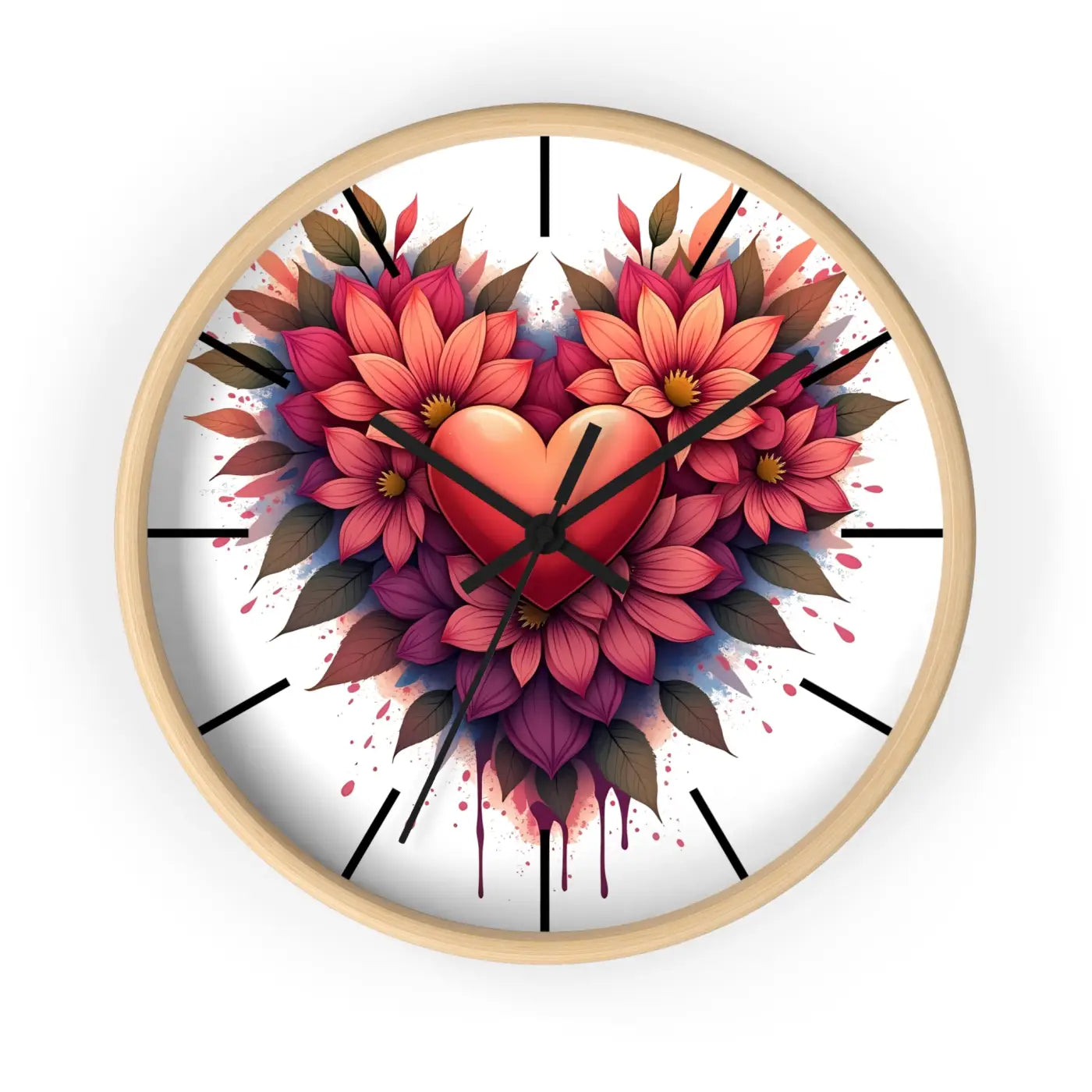 Chic Wall Clock – Vibrant Blooms Living Space - Dipaliz
