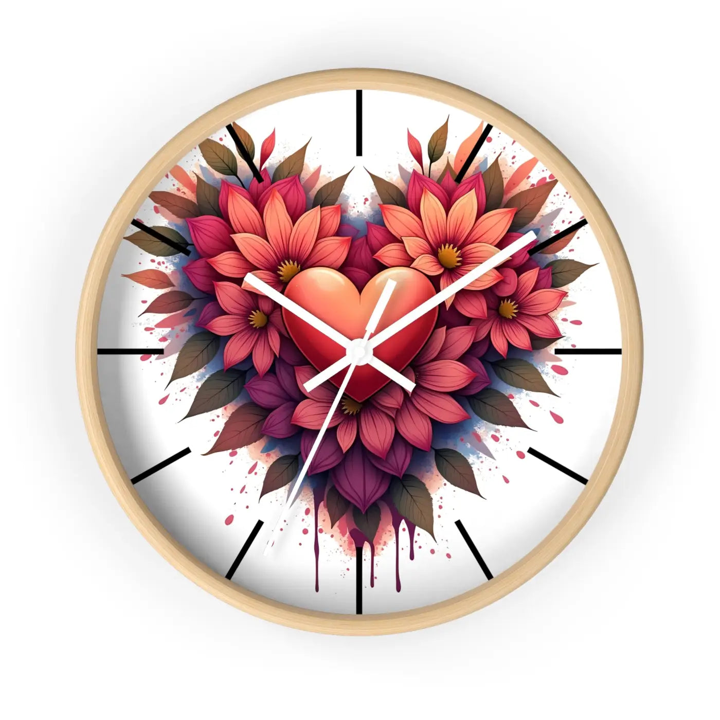 Chic Wall Clock – Vibrant Blooms Living Space - Dipaliz