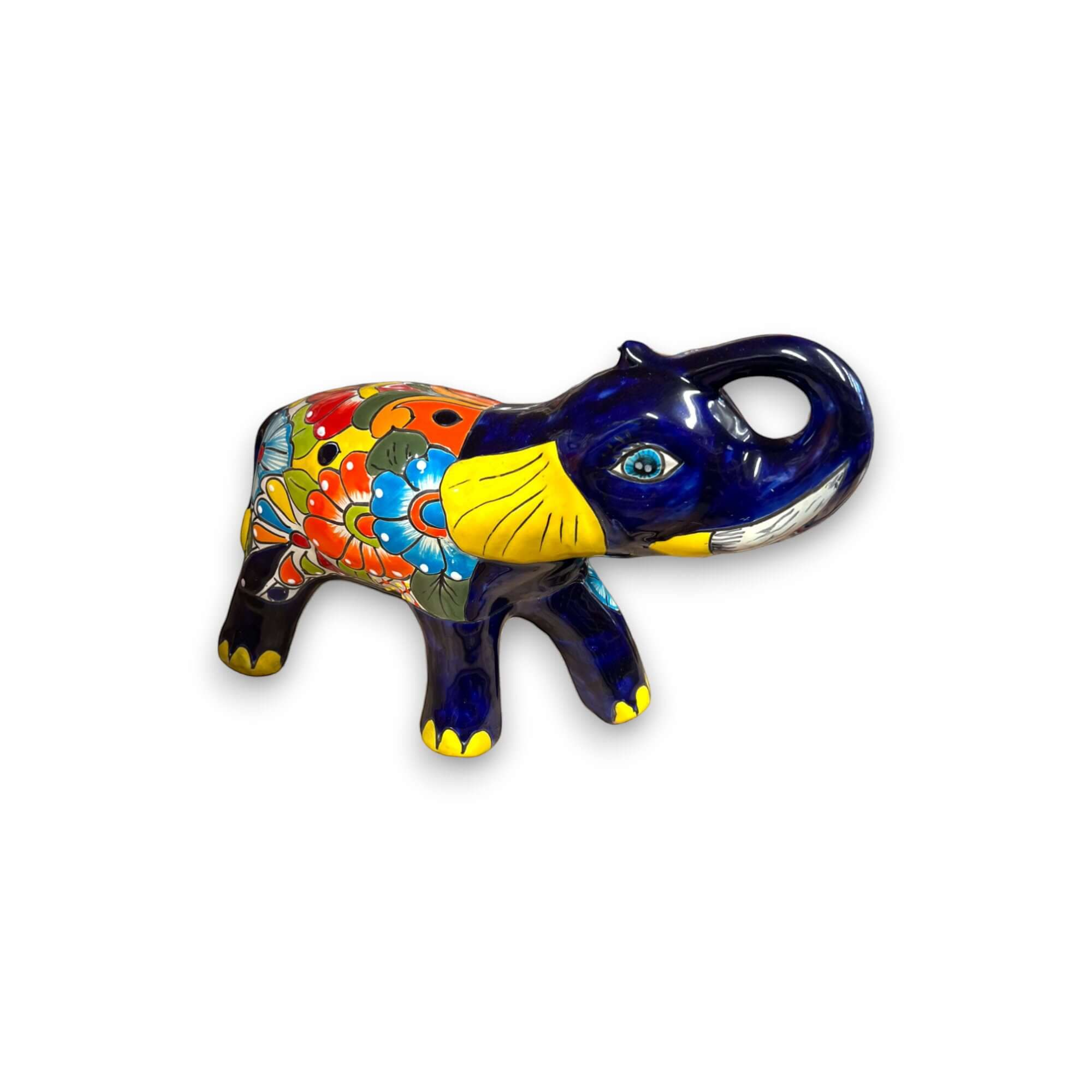 Colorful Talavera Elephant Coin Bank | Handmade Medium Piggy Bank