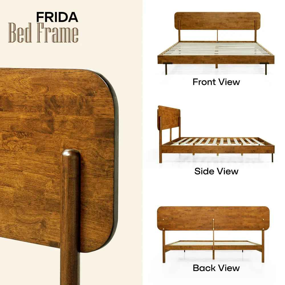 Frida Solid Wood Bed Frame