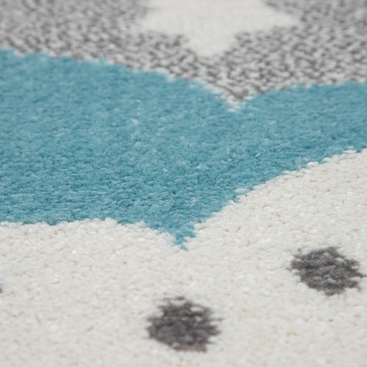Kids Rug Nino Cute Elephant for Nursery in Grey