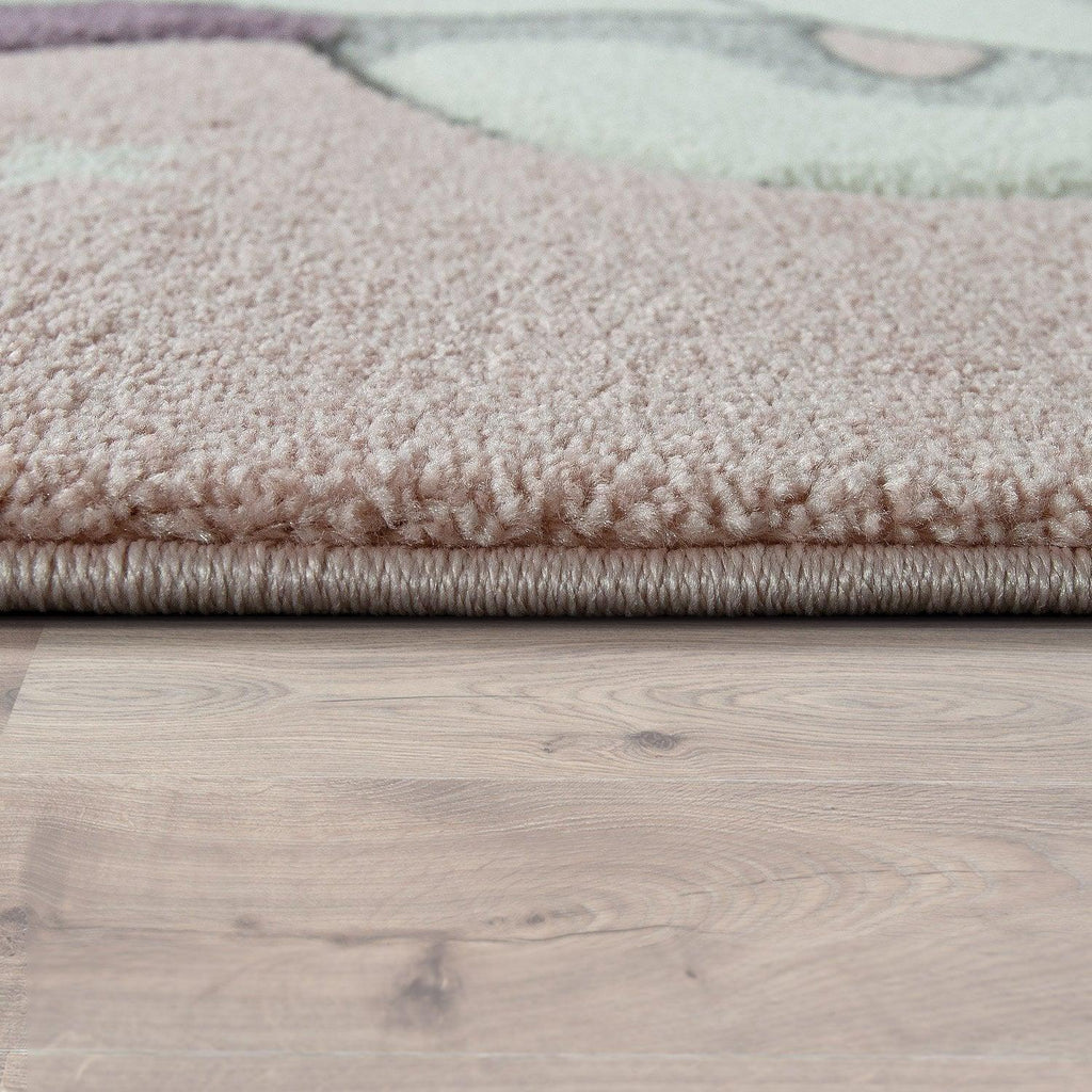 Kids Rug Rainbow Unicorn Pastel Pink
