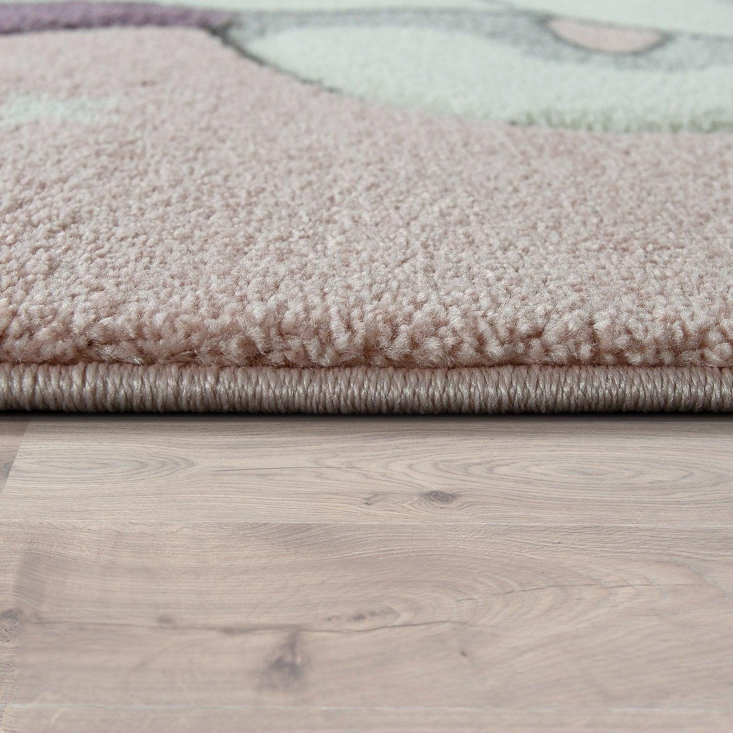 Kids Rug Rainbow Unicorn Pastel Pink