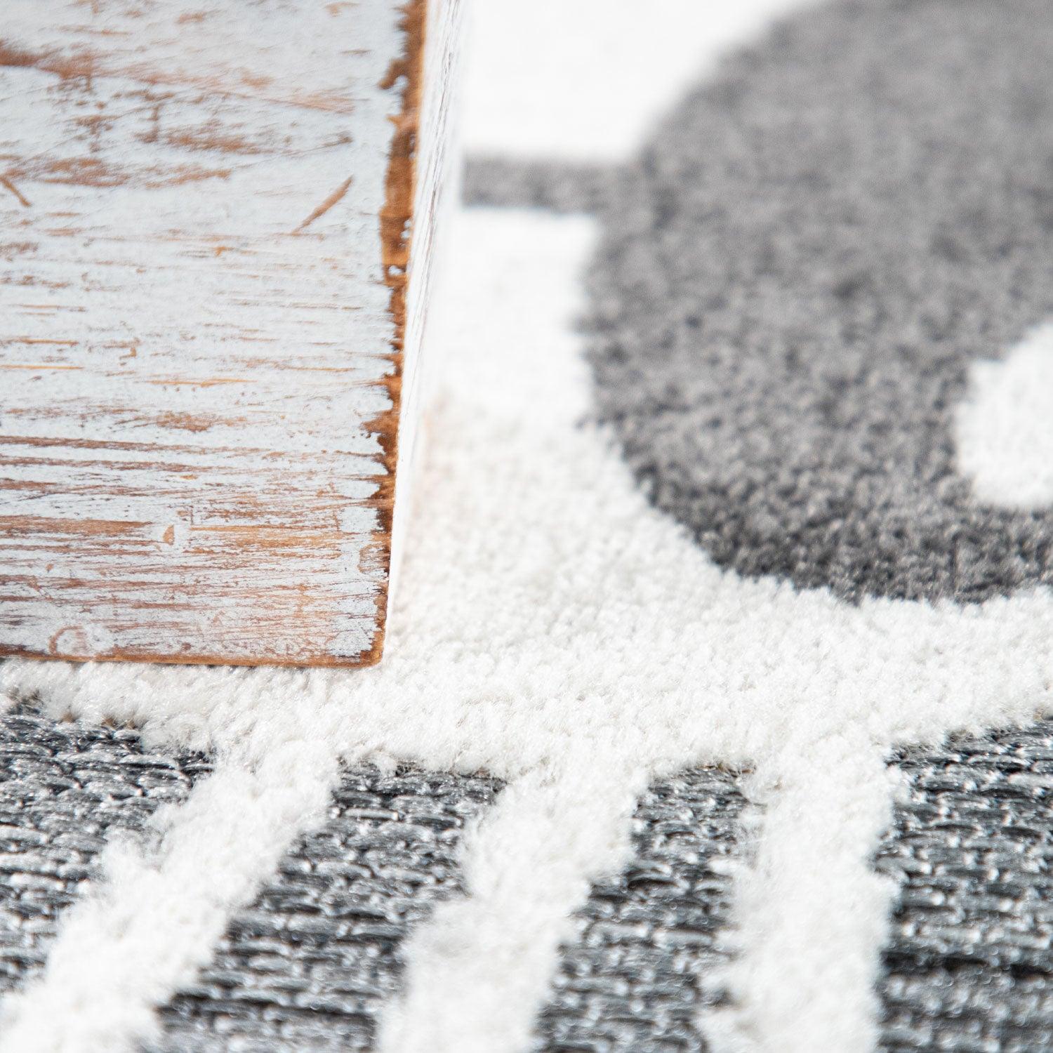 Kids Rug Tweet Happy Lion Play-Mat in Mottled Grey