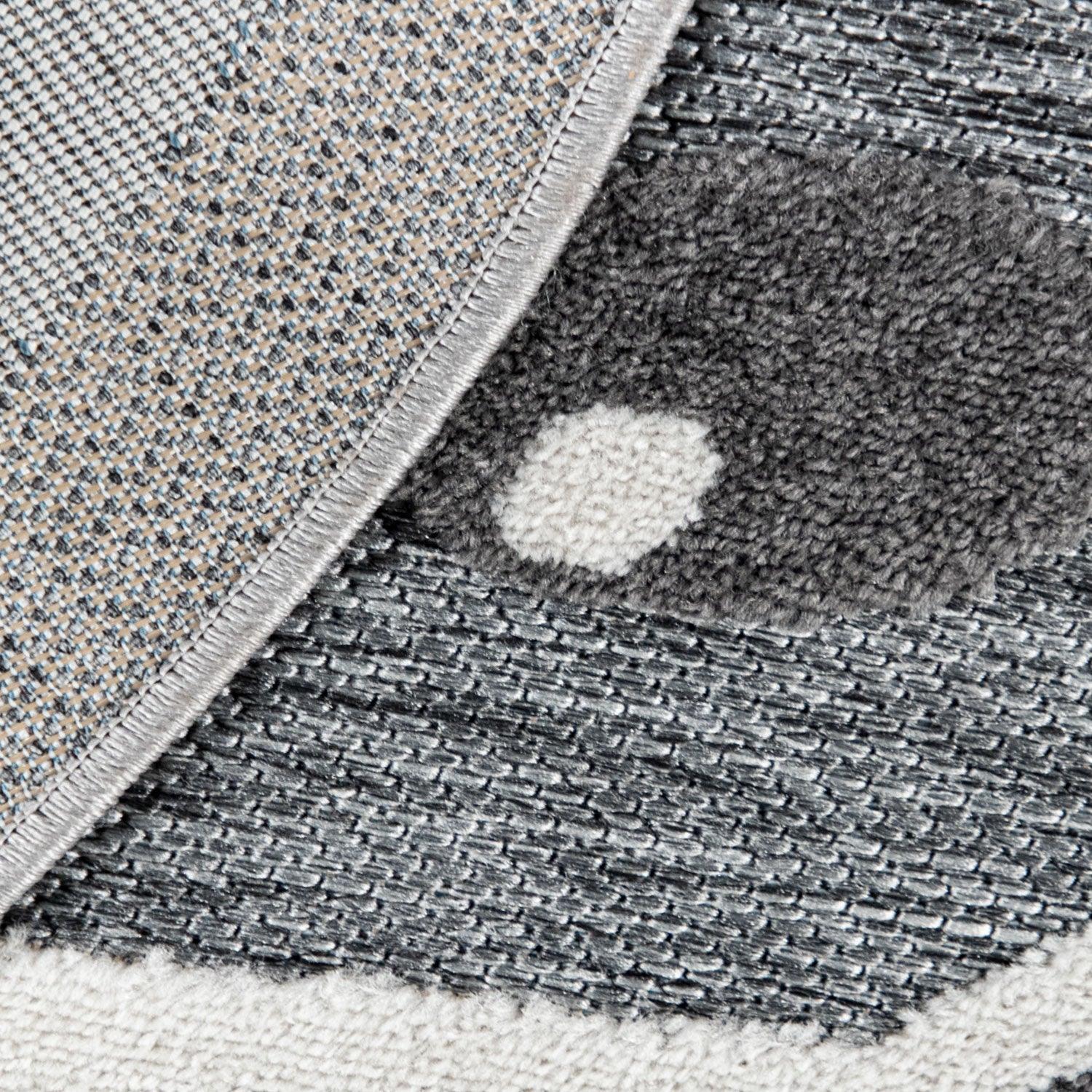 Kids Rug Tweet with Lion Face Round Play Mat in Grey