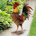 Large Rustic Metal Chicken Garden Stake for Outdoor Decor
