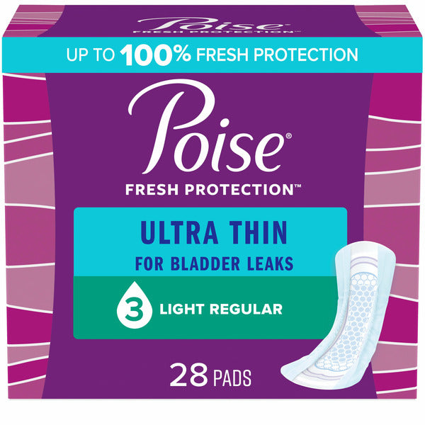 Poise Ultra Thin Incontinence Pads, Light Absorbency, Regular Length