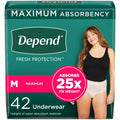 Depend Fresh Protection Women's Adult Incontinence Underwear, M, Blush