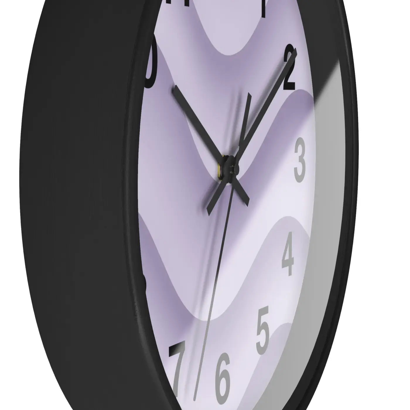 Lavender Wave Wall Clock – Matte Black Frame - Dipaliz
