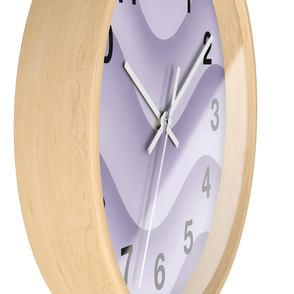 Lavender Wave Wall Clock – Matte Black Frame - Dipaliz