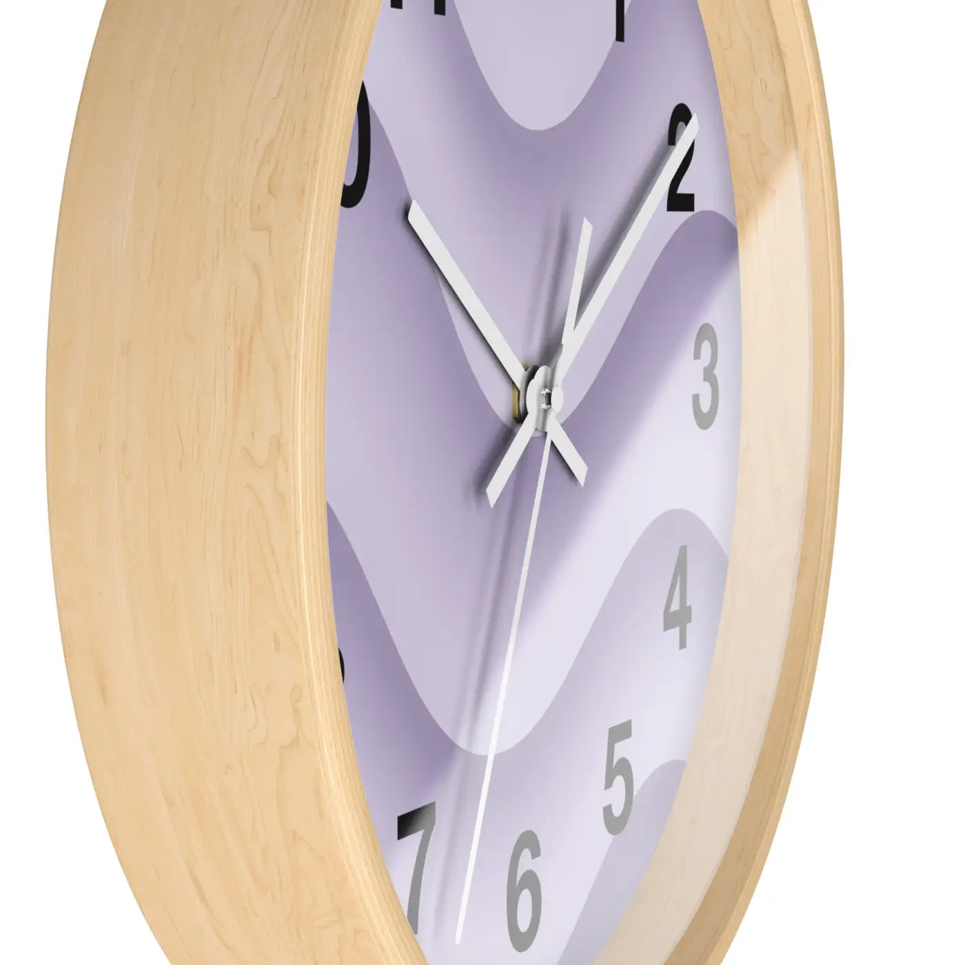 Lavender Wave Wall Clock – Matte Black Frame - Dipaliz