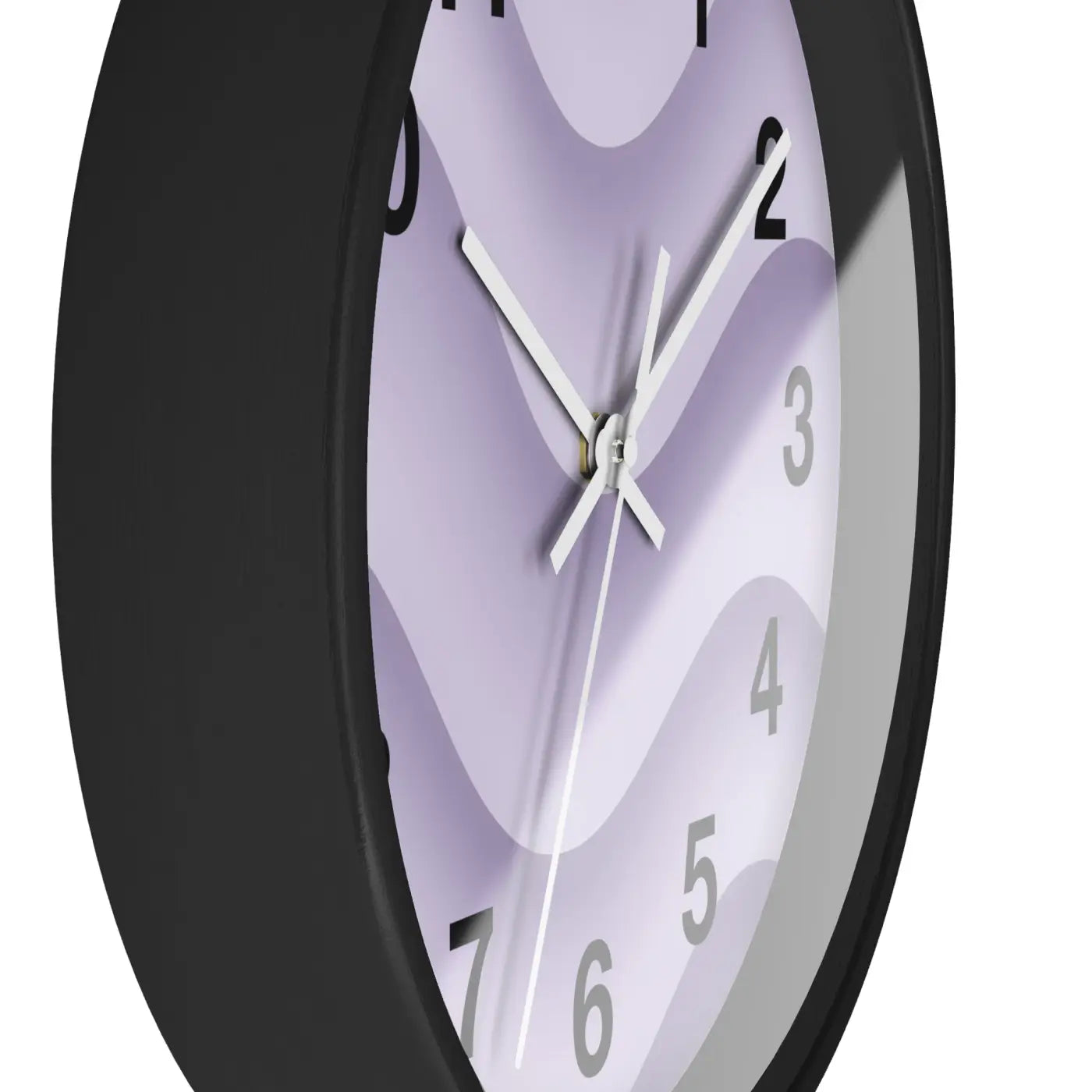 Lavender Wave Wall Clock – Matte Black Frame - Dipaliz