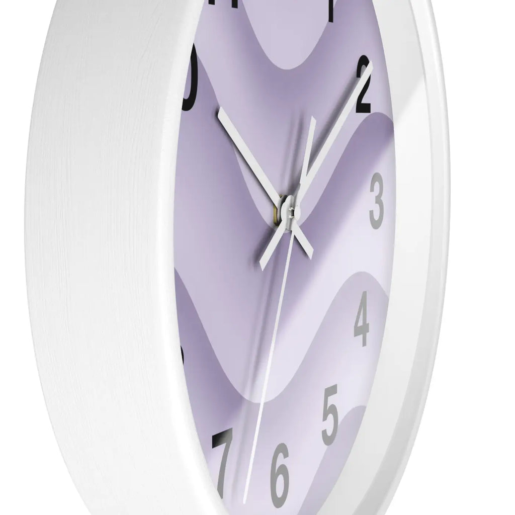 Lavender Wave Wall Clock – Matte Black Frame - Dipaliz