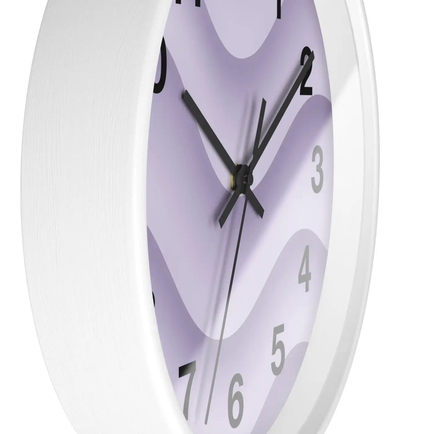 Lavender Wave Wall Clock – Matte Black Frame - Dipaliz