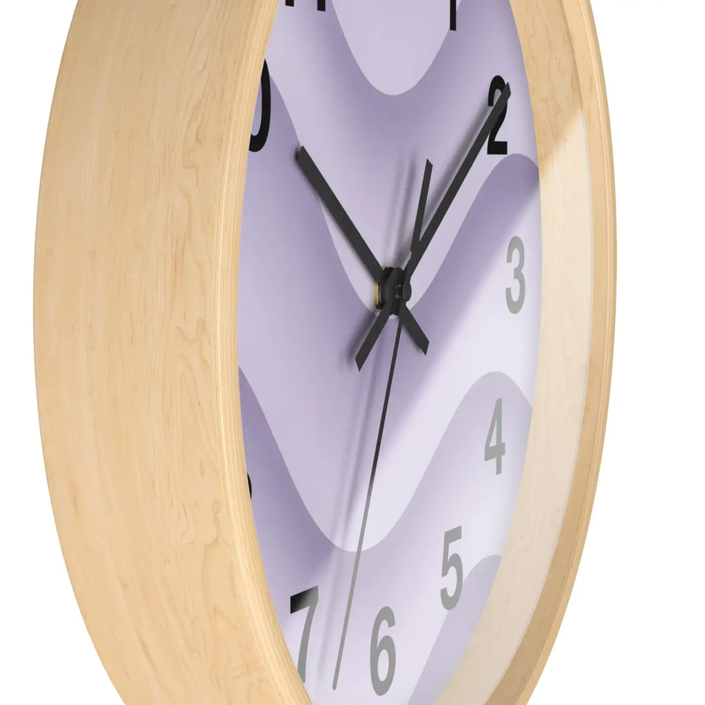 Lavender Wave Wall Clock – Matte Black Frame - Dipaliz
