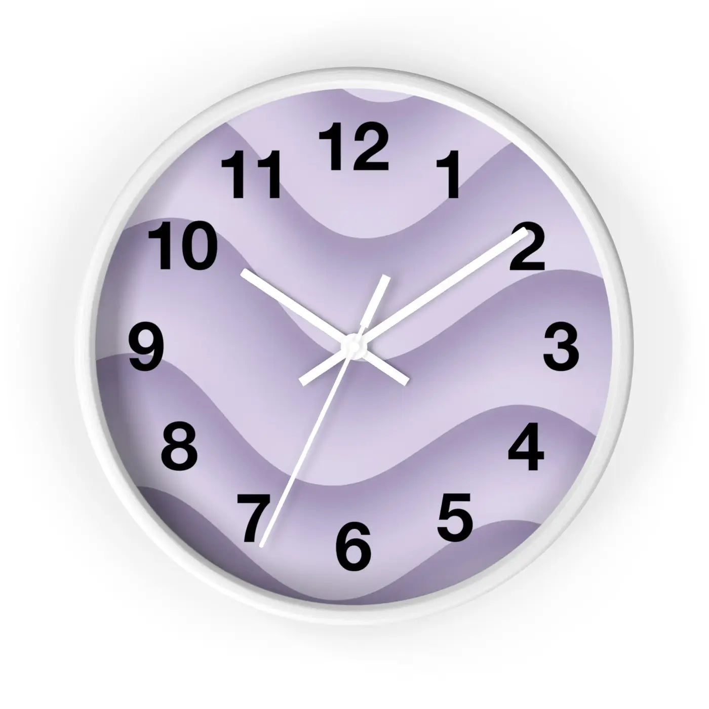 Lavender Wave Wall Clock – Matte Black Frame - Dipaliz