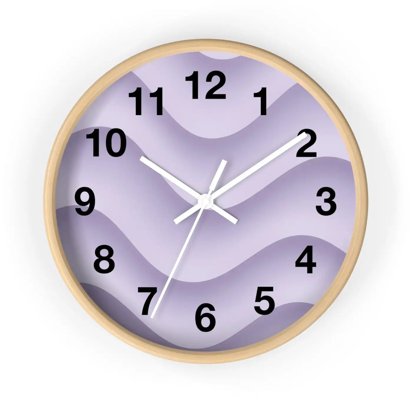 Lavender Wave Wall Clock – Matte Black Frame - Dipaliz