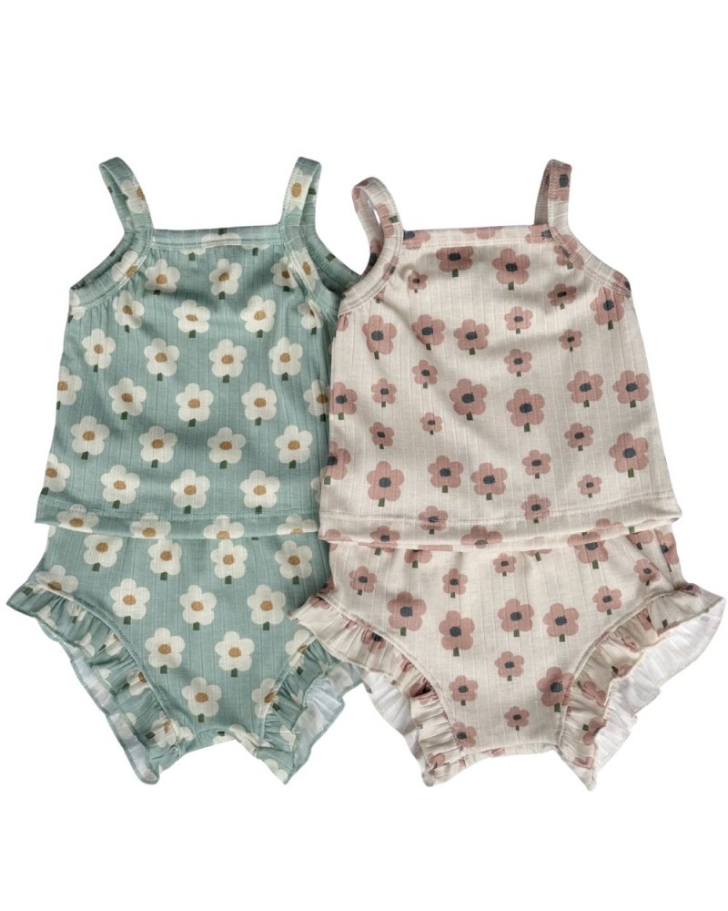 Luna Top & Bloomer Set - Blush Daisy
