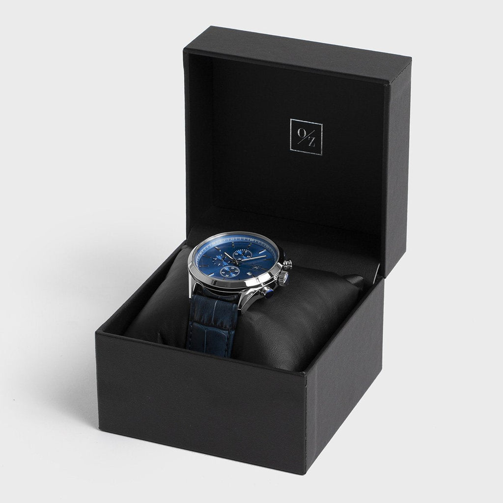 Men's Luxury Chronograph Watch Brown Leather Strap