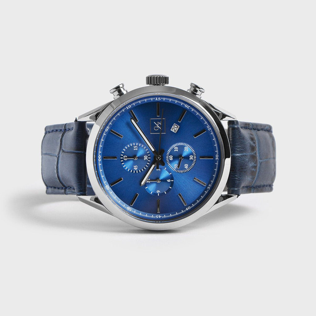 Men's Luxury Chronograph Watch Brown Leather Strap