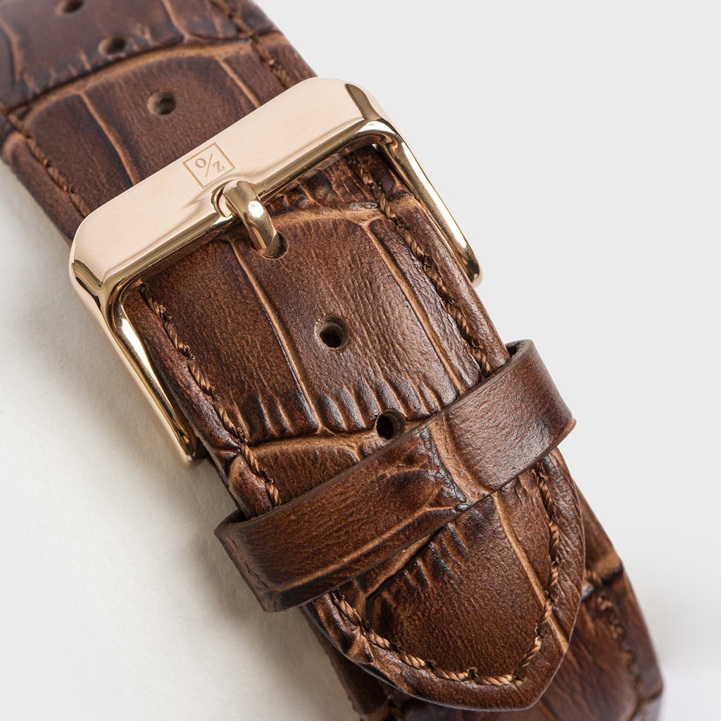 Men's Luxury Chronograph Watch Brown Leather Strap