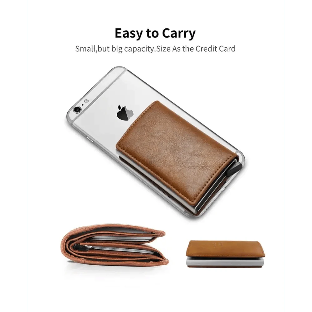 New Carbon Fiber Card Holder Wallets Luxury Men  Black Magic Leather Cool Slim Mini Wallet Small Money Bag Male Purses Magnet Closure Wallet