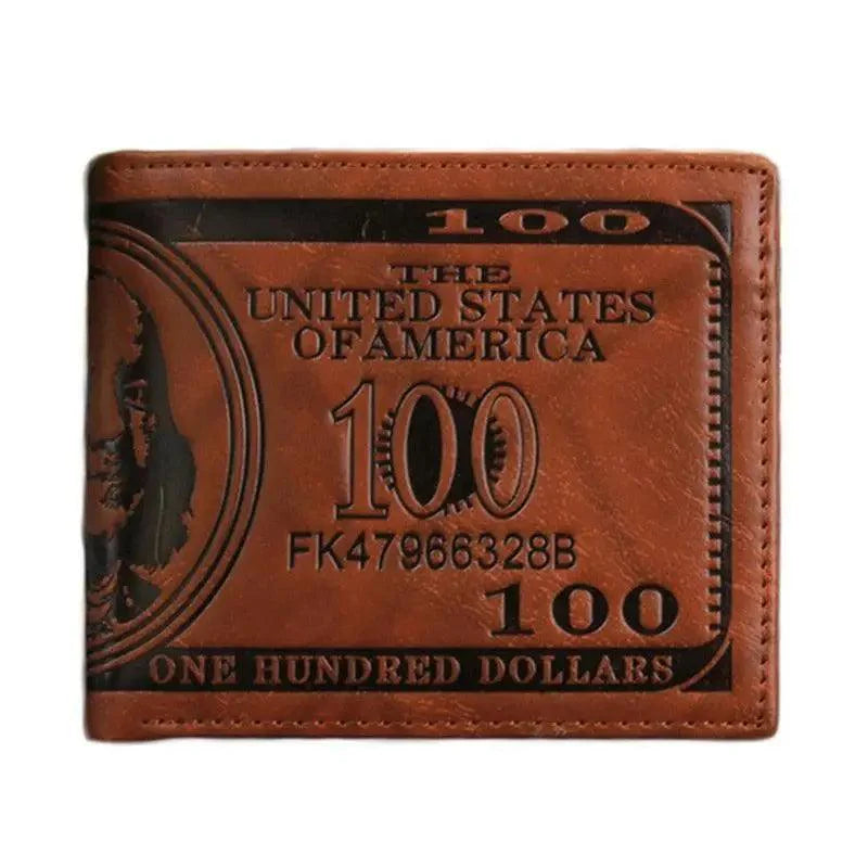 New Fashion Men Wallet Cool  Bag Solid Color Leather Business Short Wallet Famous Vintage Wallets Multi-Card Soft Purse Bag Men Wallets with 6 Card Pockets and Card Slot