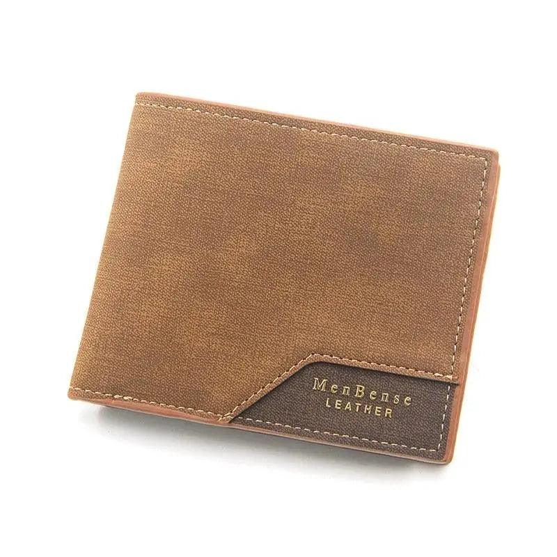 New Fashion Men Wallet Cool  Bag Solid Color Leather Business Short Wallet Famous Vintage Wallets Multi-Card Soft Purse Bag Men Wallets with 6 Card Pockets and Card Slot