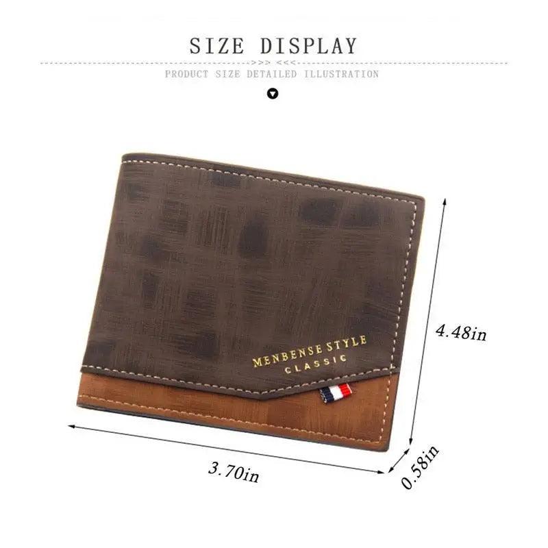 New Fashion Men Wallet Cool  Bag Solid Color Leather Business Short Wallet Famous Vintage Wallets Multi-Card Soft Purse Bag Men Wallets with 6 Card Pockets and Card Slot