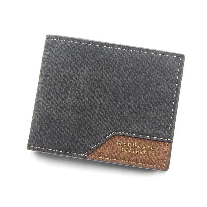 New Fashion Men Wallet Cool  Bag Solid Color Leather Business Short Wallet Famous Vintage Wallets Multi-Card Soft Purse Bag Men Wallets with 6 Card Pockets and Card Slot