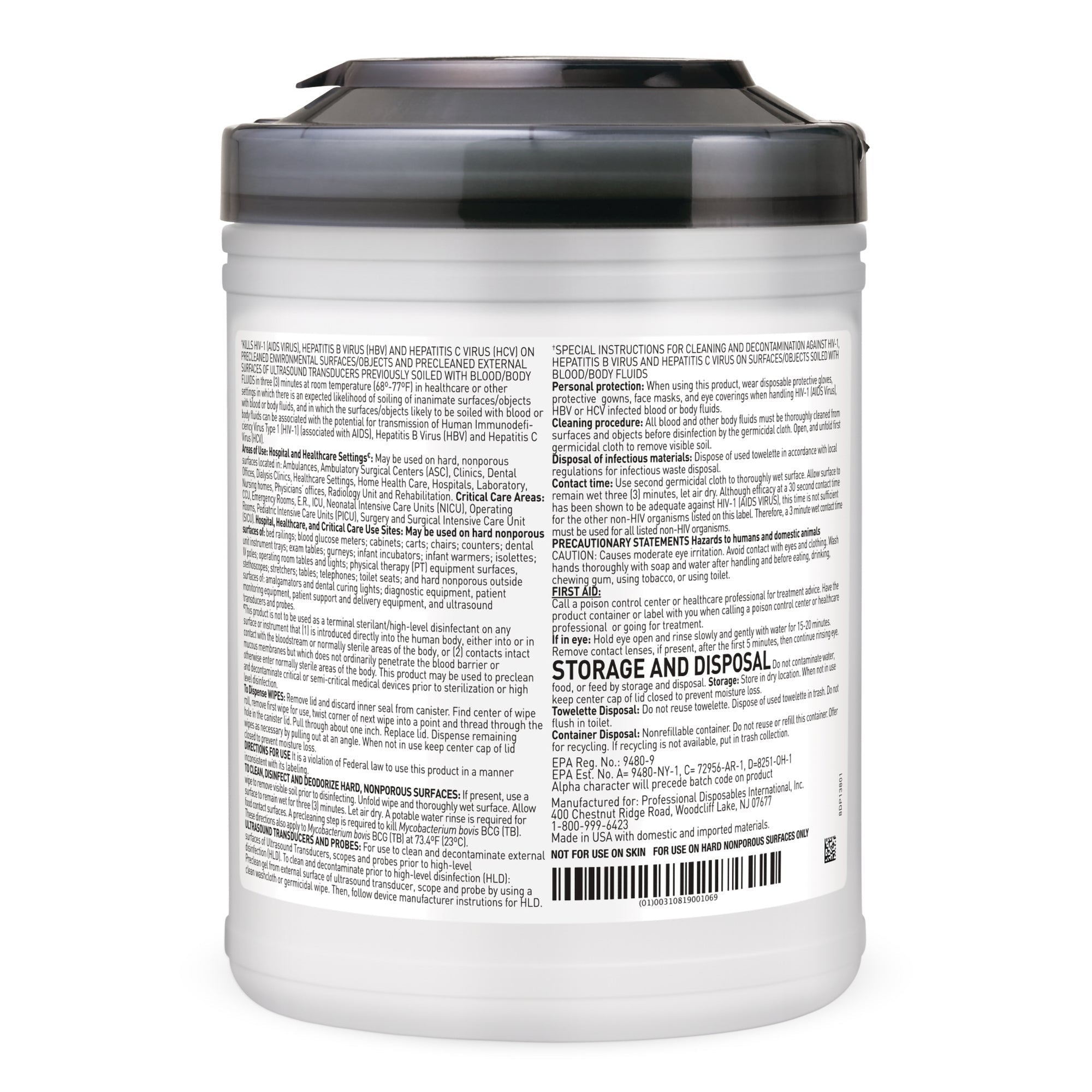 Nice Pak Sani-Cloth AF3 Germicidal Disposable Wipes