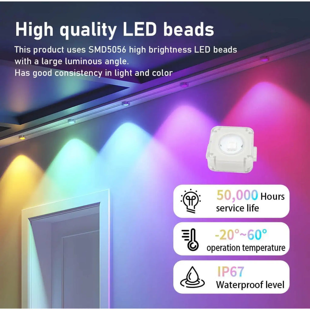 Outdoor LED Light Strip with Bluetooth Control for Eaves and Patios