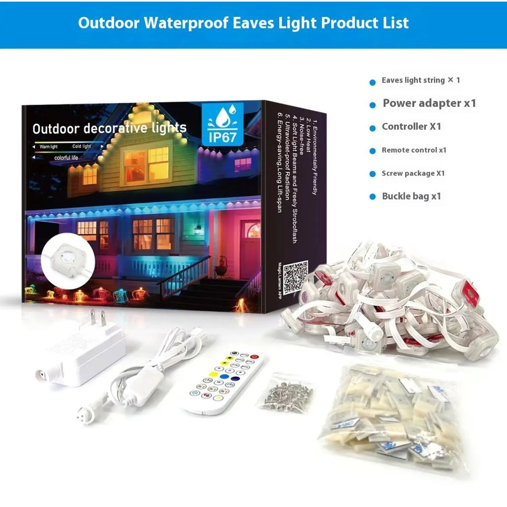 Outdoor LED Light Strip with Bluetooth Control for Eaves and Patios