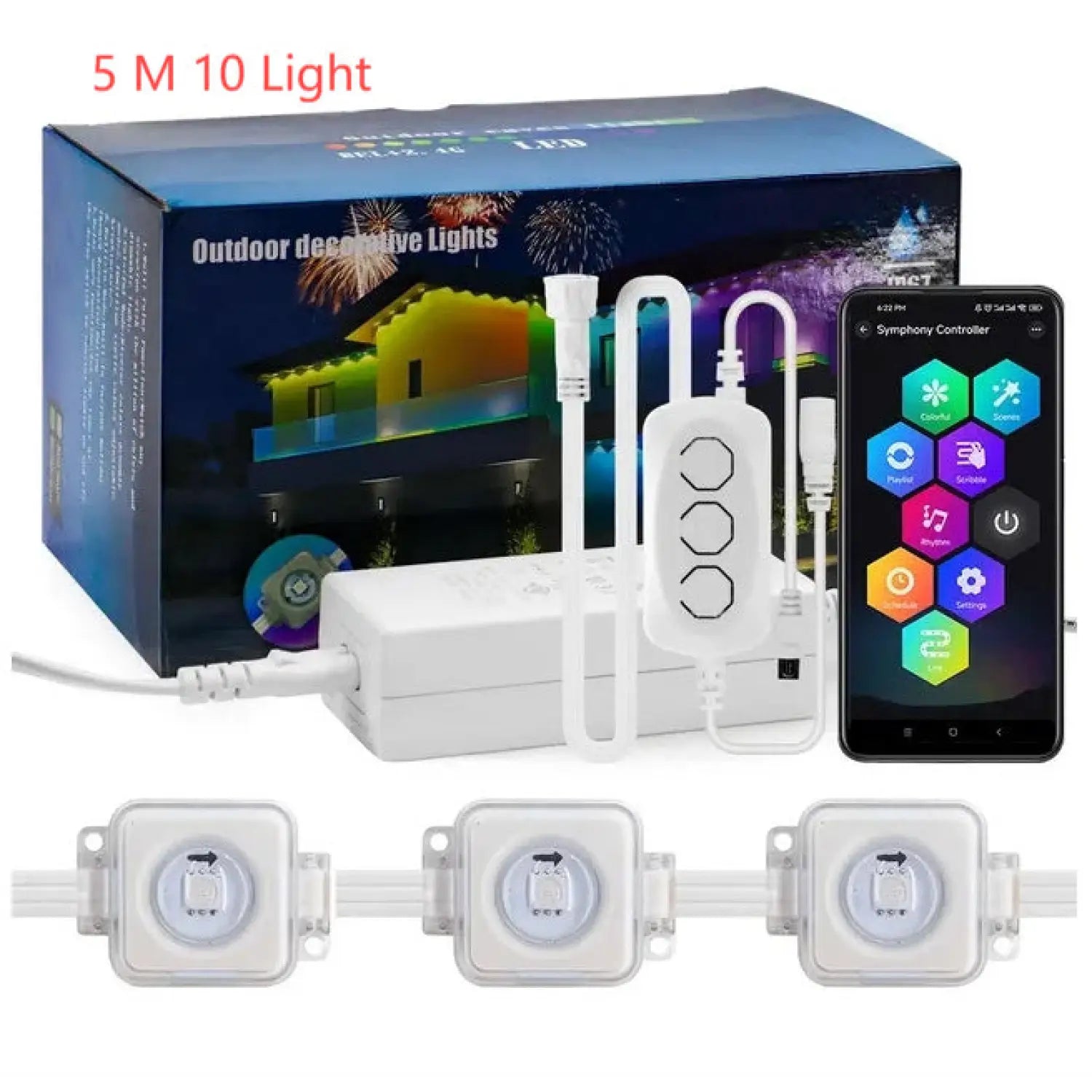 Outdoor LED Strip Light with RGB Effects for Garden and Wall Decor