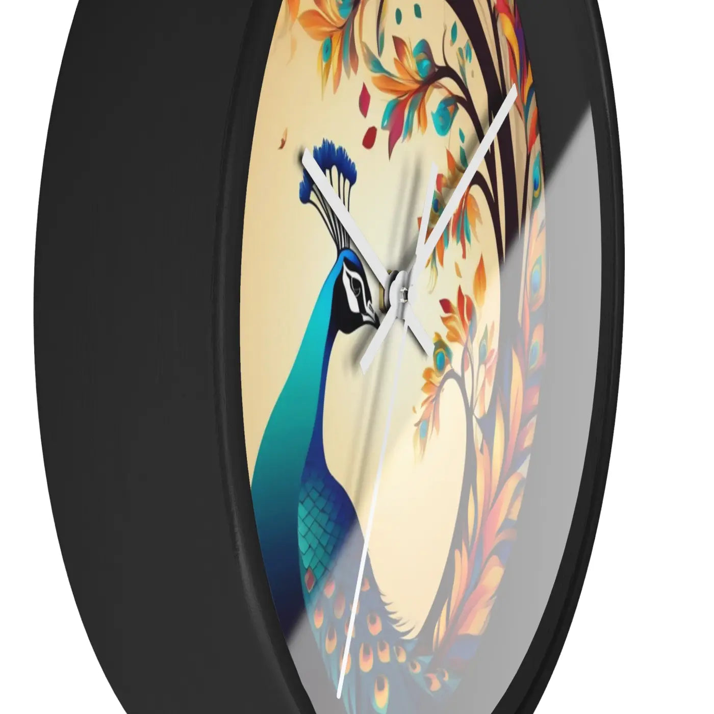 Peacock Wall Clock – Silent Wood Statement Piece - Dipaliz
