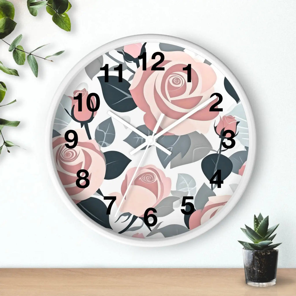 Pink Roses Wall Clock – Premium Materials - Dipaliz