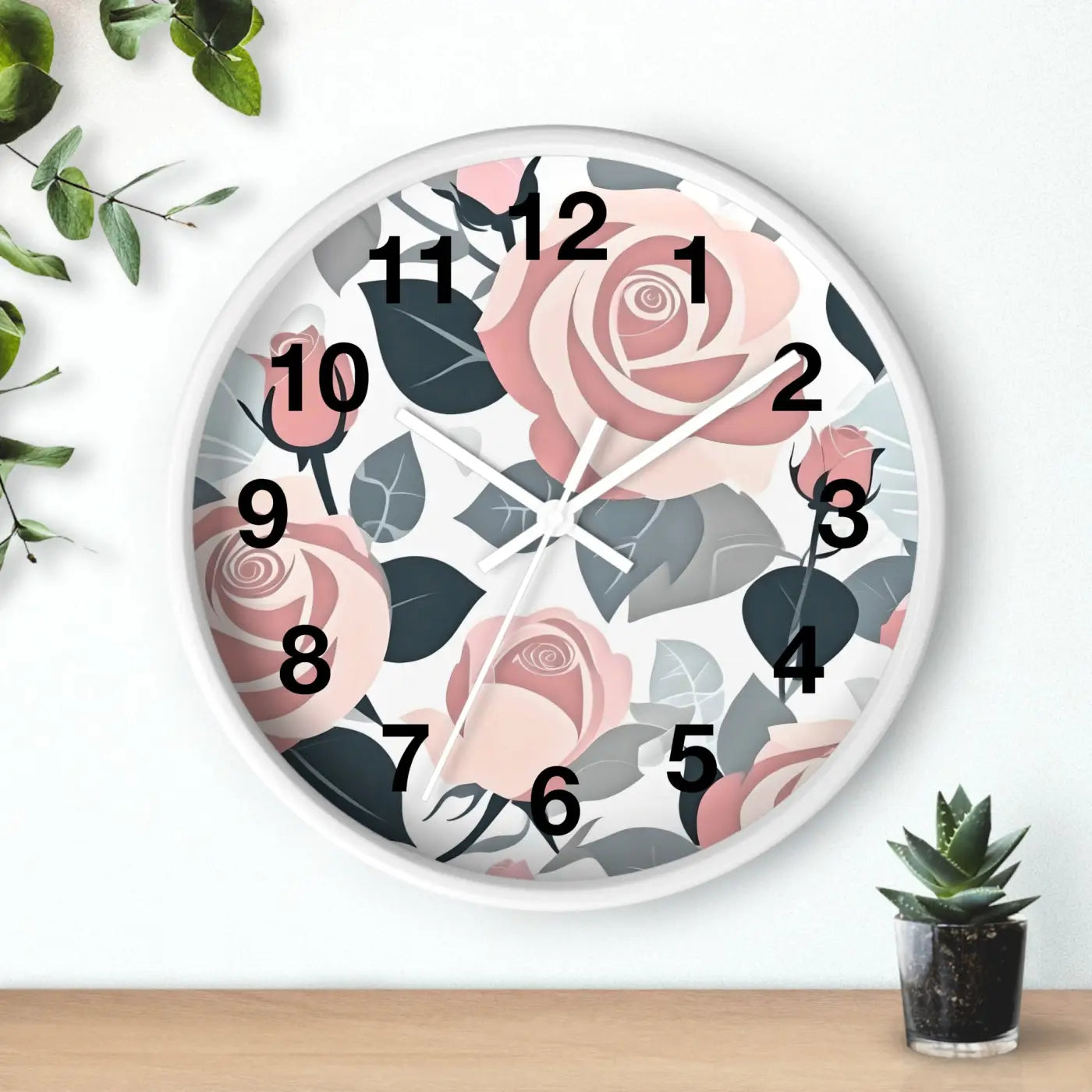 Pink Roses Wall Clock – Premium Materials - Dipaliz