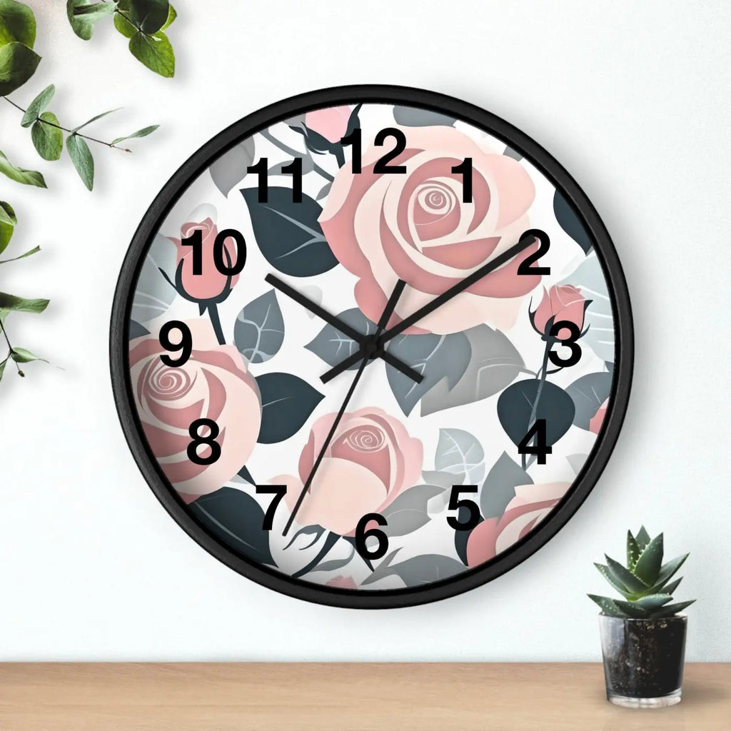 Pink Roses Wall Clock – Premium Materials - Dipaliz