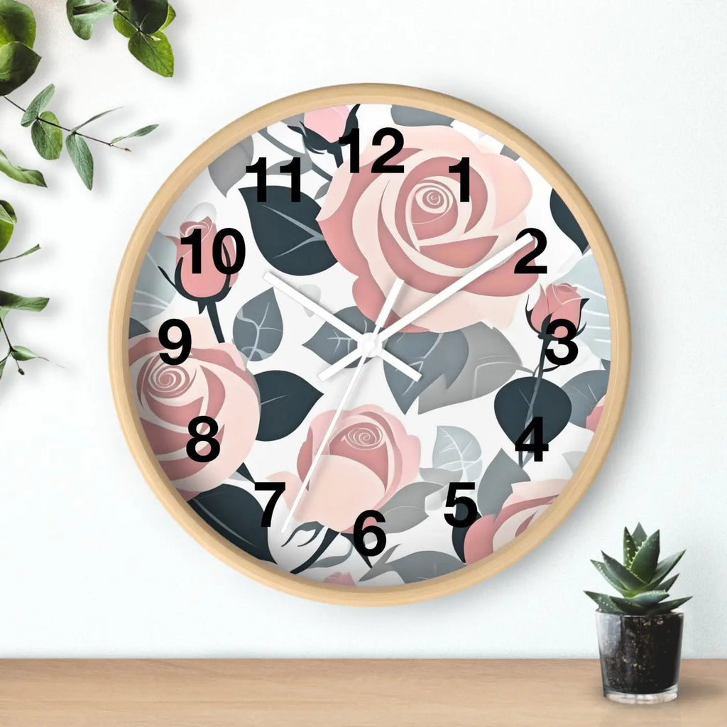 Pink Roses Wall Clock – Premium Materials - Dipaliz