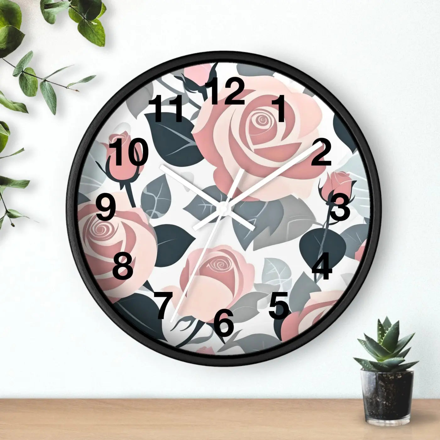 Pink Roses Wall Clock – Premium Materials - Dipaliz