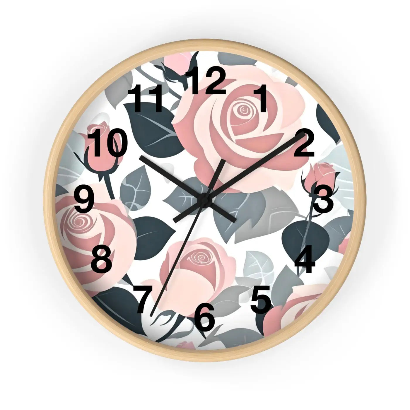 Pink Roses Wall Clock – Premium Materials - Dipaliz